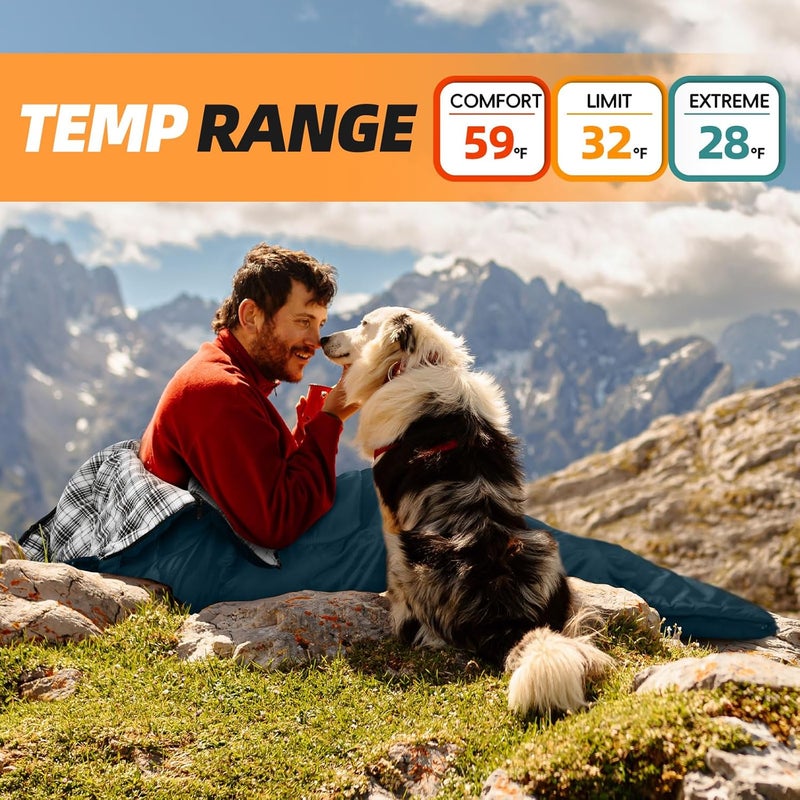 Mereza Flannel Sleeping Bag for Adults XL, Large Wide Sleeping Bags for Camping Mens Warm Cotton Sleeping Bag 4 Season Warm & Cool Weather - Image 3